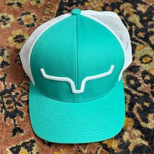 Teal and White Kimes Ranch hat